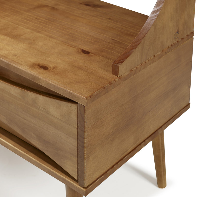 Corrigan Studio® Malena Pine Solid Wood Hall Tree with Bench and Shoe